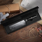 PAUDIN Nakiri Knife 7'', Damascus Chef Knife, Japanese VG-10 Stainless Steel, Kitchen Knife with G10 Full Tang Handle, Razor Sharp 67-Layer Forged Blade