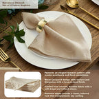 Newbridge Barcelona Luxury Damask Fabric Tablecloth, 60” Wide x 144” Rectangle, Golden Beige, 100% Polyester, No Iron, Soil Resistant Dining Room, Party and Banquet Table Cover