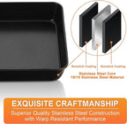 Herogo 8 x 8 Baking Pan Set of 2, Non-Stick Square Cake Pan for Oven, Stainless Steel Black Lasagna Brownies Casseroles Cakes Bakeware, Oven safe