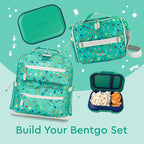 Bentgo Kids Snack - 2 Compartment Leak-Proof Bento Box Container for Snacks and Small Meals, Easy-Open Latch, Dishwasher Safe, BPA-Free for School, Daycare, & Sports - Ideal for Ages 3+ (Green/Navy)