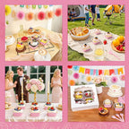 50 Pcs Mini Cake Pans with Lids and Spoons Aluminum Foil Mini Square Baking Cups with Lids Disposable Ramekins Cake Pans Dessert Cups for Wedding Birthday Party(Pink,5oz)
