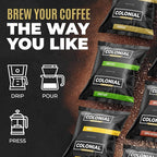 Colonial Coffee 80 Count Single Pot Coffee Packets – 100% Arabica Breakfast Blend Medium Roast | Pre-Measured Frac Packs for 12 Cup Maker | Bulk Ground Gourmet Coffee for Home & Office