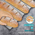 Anaeat Nonstick Perforated French Bread Baking Pan, 15"X 13" Premium Toast Mold, Silver