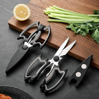 Magnetic Kitchen Scissors All Purpose 2 Pack - Halloween Bat Kitchen Shears - Heavy Duty Stainless Steel Cooking Shears for Cutting Meat, Food, Poultry - Featuring a Magnetic Protective Sheath