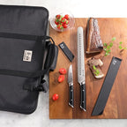 Cangshan HELENA Series German Steel Forged BBQ Knife Set (Black, 9-Piece Bag Set)