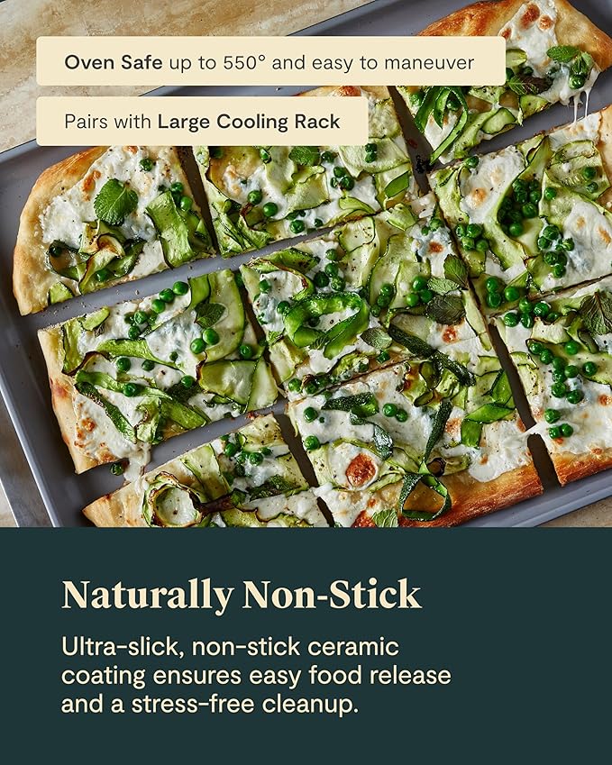 Caraway Non-Stick Ceramic Baking Sheet - Naturally Slick Ceramic Coating - Non-Toxic, PTFE & PFOA Free - Perfect for Baking, Roasting, and More - Large (18" x 13") - Marigold