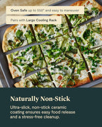 Caraway Non-Stick Ceramic Large Baking Sheet Duo - Naturally Slick Ceramic Coating - Non-Toxic, PTFE & PFOA Free - Perfect for Baking, Roasting, and More - Large (18" x 13") - Navy