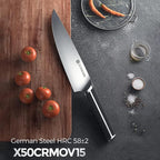 Kitchen Knife Set, 14 PCS Knife Sets for Kitchen with Block, X50CrMoV15 High Carbon German Steel Knife Set with 6X Serrated Steak Knife, Heavy