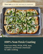 Caraway Non-Stick Ceramic Baking Sheet Trio - Naturally Slick Ceramic Coating - Non-Toxic, PTFE & PFOA Free - 18 x 13" Large, 15 x 10" Medium, & 9" x 13" Small - White