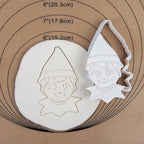 Flycalf Christmas Cookie Cutters Elf Shapes with Plunger Stamps Holiday PLA Baking Accessories Cutter Molds Gifts Decorative Party 3" Kitchen Cake Supplies
