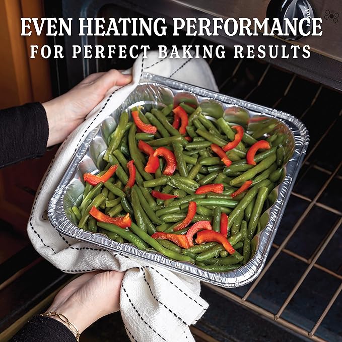 PLASTICPRO Disposable 10'' X 10'' X 3'' Inch Square Aluminum Tin Foil Baking Pans Bakeware - Cookware Perfect for Baking Cakes, Breads, Brownies, Bread, Meatloaf, Lasagna, Pack of 50