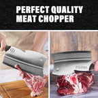 Kitory 7" Meat Cleaver, Chinese Chefs Knife with Wenge wood Handle, Butcher Knife Bone Cutter, Multi-Purpose Dual Edges Heavy Duty Kitchen Chopper, 2025 Kitchen Gadget Gift