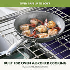 GreenPan Valencia Pro Hard Anodized 3 Piece Fry Pan Skillet Set, Ceramic Nonstick 8" 9.5" and 11" Induction Suitable Frying Pans, PFAS-Free Cookware, Dishwasher Safe, Oven and Broiler Safe, Gray