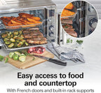 Hamilton Beach Sure Crisp 6-in-1 XL Digital Air Fryer Toaster Oven Combo, With Easy-Access French Doors, Bake, Broil, Toast, Pizza & Reheat Functions, 0.9 cu. ft. Capacity, Stainless Steel (31191)