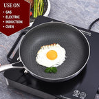 LOLYKITCH 8-10-12 Inch Hybrid Tri-Ply Stainless Steel Non-Stick Frying Pan Set of 3,Skillets,Induction Cooking Pans,Pots and Pans Set,Dishwasher and Oven Safe,Detachable Handle.