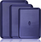 Baker's Secret Baking Sheets Non Stick, 3x Cookie Sheets for Oven, Diamond Texture Premium Air Flow, Set of 3 Baking Trays, Extra Thick 0.6mm with Diamond Base PFOA, PFOS, PTFE and PFAS free Bakeware