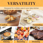 Cooling Racks for Cooking and Baking - 2 PCS 10" x 16" Grid Wire Baking Rack for Oven Cooking, Baking, Grilling, Roasting - Dishwasher Safe Bacon Rack - Fits Half Sheet Cookie Pan