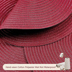 FunWheat Round Braided Placemats Set of 4 Place mats for Dining Tables Woven Heat Resistant Table Mats 15 inch (Wine,4pcs)