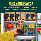 Wandering Bear Straight Black Organic Cold Brew Coffee On-the-Go - Extra Strong, Bold, Smooth, Unsweetened, Shelf-Stable, Ready to Drink, 100% Organic Iced Cold Brewed Coffee Drink -11 fl oz, 12 pack
