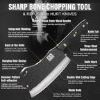 ENOKING 7.1″ Butcher Knife & Chef’s Knives – Hand Forged High Carbon Stainless Steel, Full Tang for Kitchen & Outdoor Meat Cutting