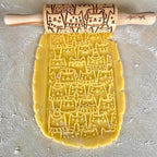 CATS 3 Mini Embossed Rolling Pin Set – Wooden Laser-Engraved Textured Rolling Pins for Cookies, Modeling Clay, Ceramics – Various Cat Patterns by Algis Crafts