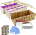 Silicone soap molds -Soap Cutting Tool Set Wooden Bamboo (2 Pcs Wooden Cover)