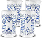 PIÑA BARWARE Seamless Professional Porcelain Mixing Glass – 600mL / 20oz (Pineapple Hospitality Pattern, 4-Pack Commercial Bar Pack)