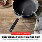 GreenPan x Bobby Flay 2 Piece- 8” and 10” Nonstick Frying Pan Skillet Set, PFAS-Free Diamond Ceramic, Induction Suitable, Stay-Cool Silicone Handle, Easy Clean Dishwasher & Oven Safe, Black