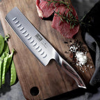 HOSHANHO 7 Inch Nakiri Knife, Japanese High Carbon Stainless Steel Chef Knife, Multipurpose Meat Vegetable Sharp Kitchen Knife with Ergonomic Pakkawood Handle