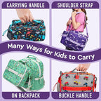 Bentgo Kids Lunch Bag - Durable, Double-Insulated Lunch Bag for Kids 3+; Holds Lunch Box, Water Bottle, & Snacks; Easy-Clean Water-Resistant Fabric & Multiple Zippered Pockets (Unicorn)