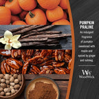WoodWick Pumpkin Praline Holiday Candle Gifts for Women and Men, 16 oz Ellipse Candle with Crackling Wick