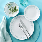 Corelle Vitrelle 18-Piece Service for 6 Dinnerware Set Triple Layer Glass and Chip Resistant, Lightweight Round Plates and Bowls Set, Country Cottage
