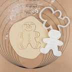 Flycalf Christmas Cookie Cutters Gingerbread Man with Plunger Stamps with Plunger Stamps PLA Baking Gift
