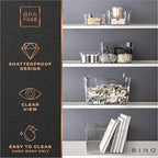BINO | Plastic Organizer Bins, X-Small - 4 Pack | THE SOHO COLLECTION | Multi-Use Organizer Bins | Pantry & Freezer Bin | Plastic Storage Containers | Bin for Home & Kitchen Org