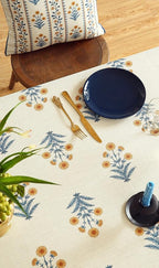 ISAENNE Designer French Pale Yellow Long Tablecloth Rectangle,Linen Floral Table Cloth,Wrinkle Resistant Decor Tablecloths for Dining Thanksgiving Banquet Kitchen Party,63"*94"-Estevan A