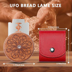 UFO Bread Lame Cutter for Homemade Sourdough,Bread Scorer Tool for Sourdough with 5 Blades and Storage Cover,Slashing Tool Bread Cutting Knife for Artisan Bread and Makers (Circle-red)