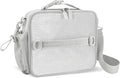 Bentgo Kids Lunch Bag - Double-Insulated, Reusable Lunch Bag for Kids 3+ with Adjustable Strap; Holds Lunch Box/Water Bottle/Snacks; Easy-Clean, Water-Resistant & Pockets (Glitter Edition - Silver)