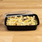 TIYA Food Containers - 28 oz Bulk 150 Pack with Lids - Rectangular Plastic To-Go Containers - Reusable, Microwavable, Dishwasher Safe - Leak-Proof for Meal Prep - BPA-Free