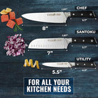 Cutluxe Chef Knife Set, 3 PCS Professional Chef's Knife Set – Razor Sharp German Steel, Full Tang, Ergonomic Handles - Artisan Series