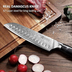 PAUDIN Damascus Knife Set 3 PCS, Japanese VG10 Steel Core, Ultra Sharp Chef Knife Set, Full Tang G10 Handle, Damascus Kitchen Knives
