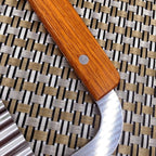Guardians Crinkle Chopper, Wavy Potato Soap Cutting Tool French Fry Slicer Stainless Steel Blade Wooden Handle Serrator Chopping Knife, Set of 2