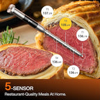 Typhur Sync Oven with Smart Wireless Meat Thermometer Probe, 12‑in‑1 Countertop Air Fryer Toaster Oven Combo, 360° Turbo Convection, Dehydrator, Recipes & 5 Accessories, Large 27QT, Stainless Steel