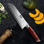 HOSHANHO Damascus Santoku Knife, 7 Inch Professiona Kitchen Knife, Damascus Super Steel Ultra-Sharp Santoku Chef Knife with Ergonomic G10 Handle