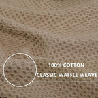 Homaxy 100% Cotton Waffle Weave Kitchen Dish Towels, Ultra Soft Absorbent Quick Drying Cleaning Towel, 13 x 28 Inches, 12-Pack, Tan