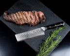 Regalia Nakiri (Usuba) Vegetable Chef Knife: Best 6-Inch Japanese AUS10 67-layer high Carbon Stainless Damascus Steel Asian Vegetable Cleaver Shaped Blade W/Hammered Finish, G-10 Handle