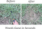 Hand Weeding Tool, Uprooting Weeder Tool Portable Garden Weed Remover with Handle, 4 Teeth Stainless Steel Weed Puller for Garden Backyard Farm Planting & Weeding (Rubber Handle)