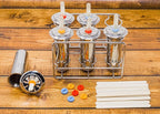 Ecozoi Stainless Steel Popsicle Molds, 6 Metal Ice Popsicle Makers, 30 Reusable Bamboo Sticks, 12 Silicone Seals and 1 Rack, Eco Popsicle Molds for Kids and Adults, 3 oz Per Mold (Round)