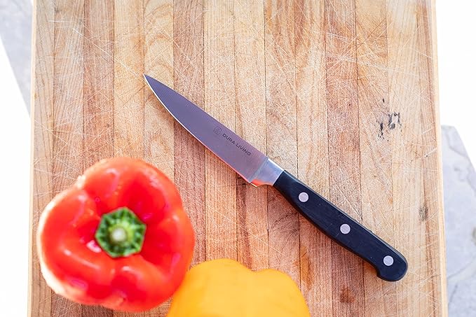 DURA LIVING 2-Piece Premium Kitchen Knife Set - Ultra-Sharp 5" Utility Knife & 3.5" Paring Knife, High Carbon Stainless Steel, Forged for Precision, Multipurpose Cooking Knives with Ergonomic Handles