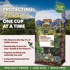 Low Acid Organic Coffee – Whole Bean, Mold-Free & Stomach Friendly by Java Planet, Good Morning Blend Coffee, Medium Roast, Smooth Full Flavored, 2x1LB Bag