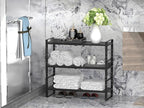 Expandable Stackable Aadjustable Shoe Rack Pantry Shelf for Kitchen Cabinets Counter Shelves Countertop Cupboard Storage Solution,Sturdy Heavy-Duty Metal Construction(2Packs/Black/Large)